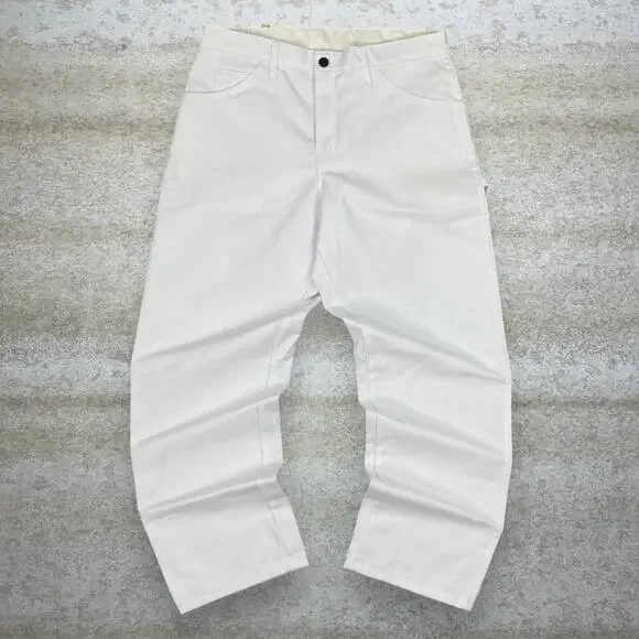 Vintage 90s Dickies Carpenter Pants 32x30 Baggy Wide Leg Fit Snow White Canvas - Picture 2 of 6